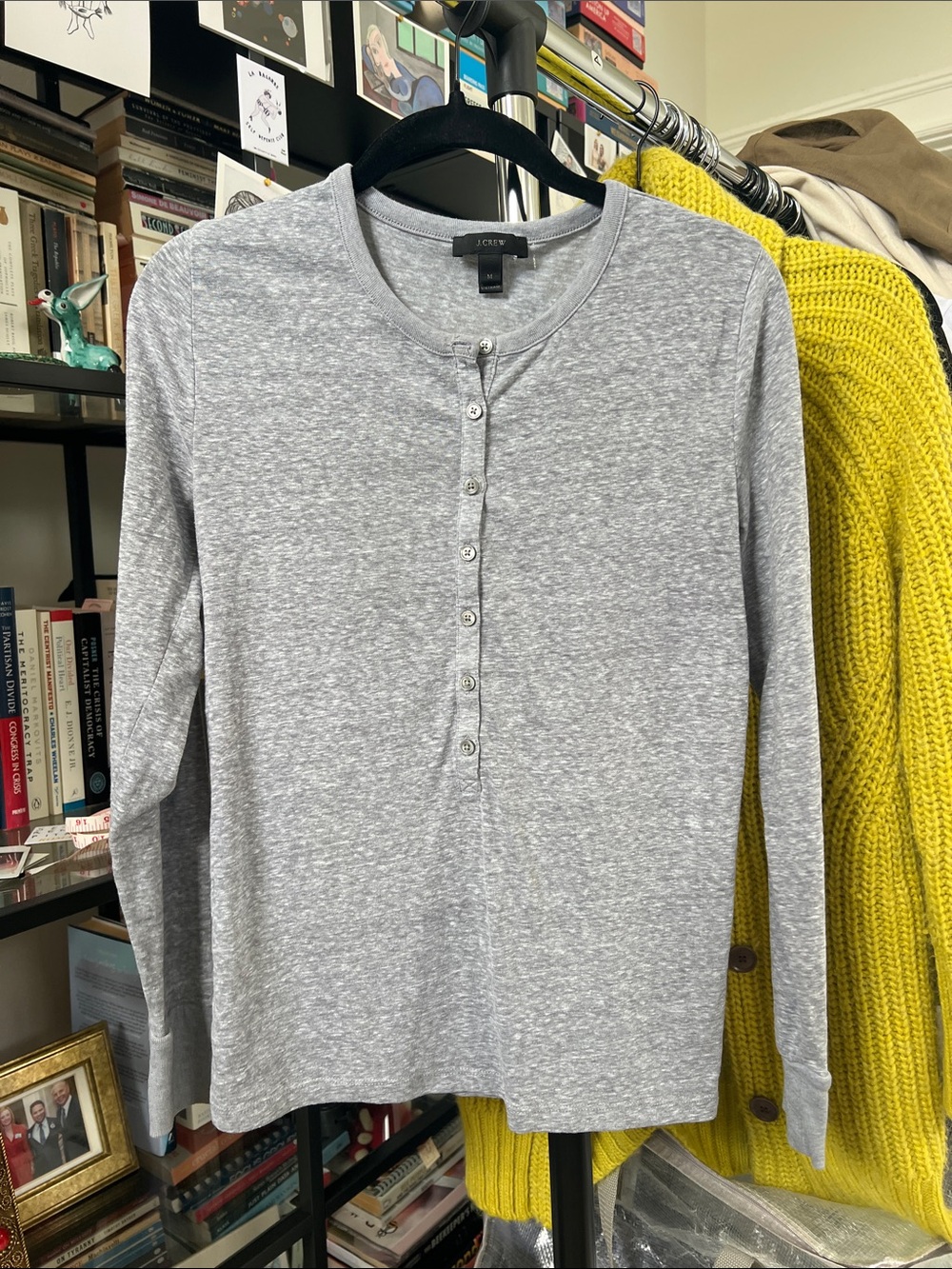 J. Crew Heather Light Gray Long-Sleeve Henley